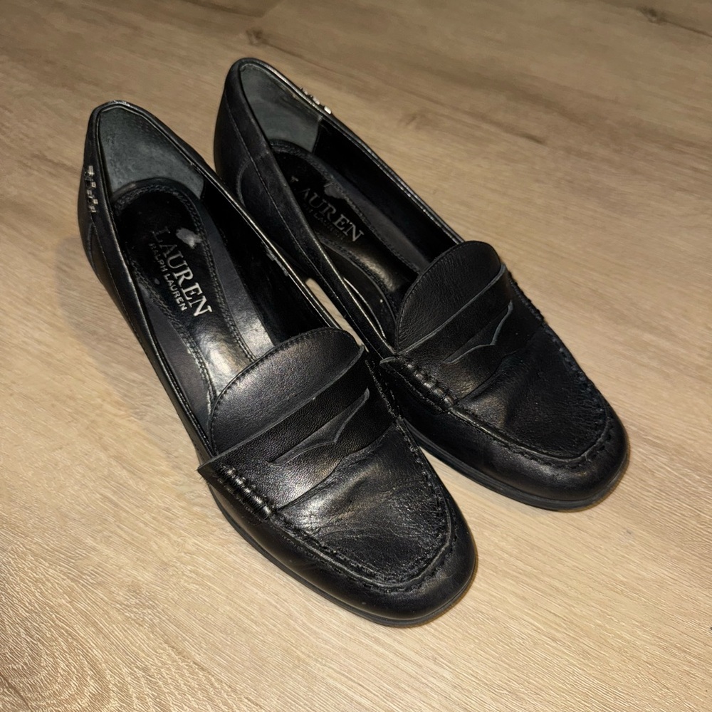 Ralph Lauren Black Leather Loafers